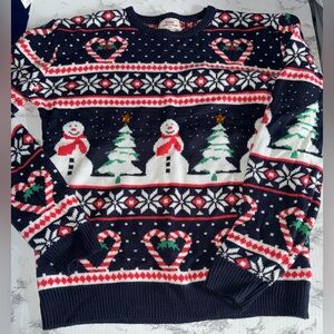 Daisys Boutique Snowman sweater Christmas Sweater Size Large Soft Lightweight